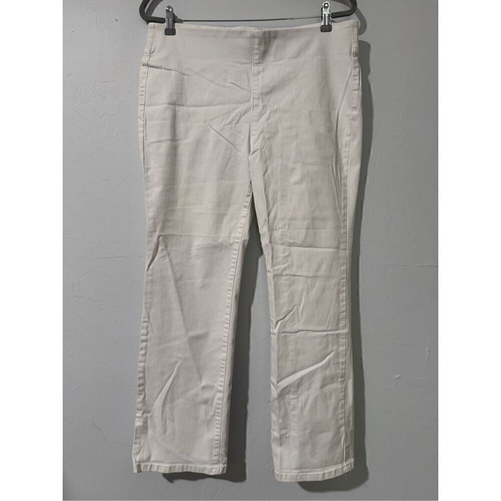 Soft surroundings white pull on jeans PL